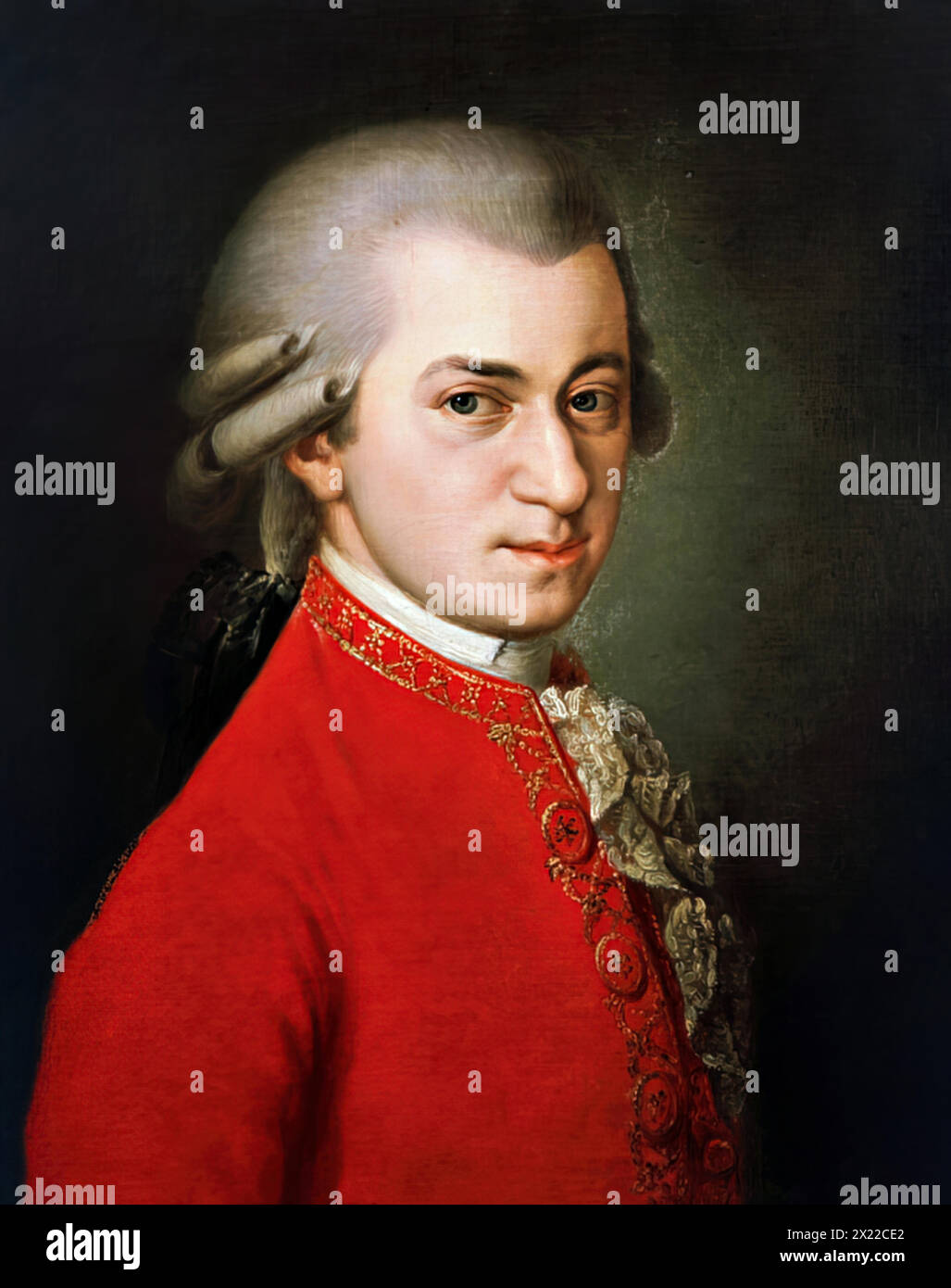 Wolfgang Amadeus Mozart, 1818 (Öl auf Leinwand) des Künstlers Krafft, Barbara (1764-1825) deutsch. Stock Vektor