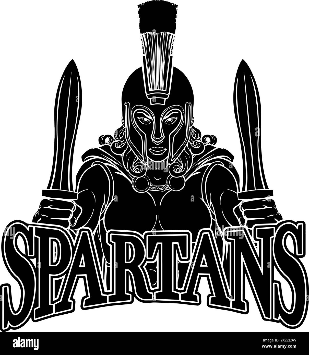 Spartan Trojan weiblichen Krieger Gladiator Frau Stock Vektor