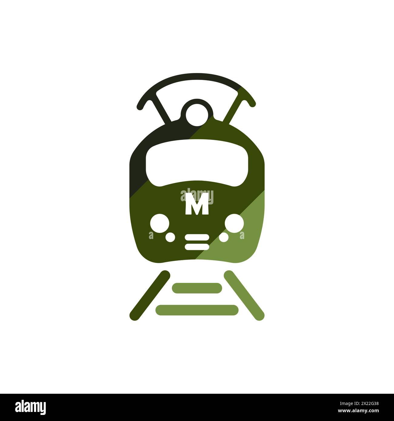 U-Bahn-Symbol. Vektor der U-Bahn. Vektor für den Personenzug. Unterirdischer Elektrobahnvektor. Vektorabbildung. Stock Vektor