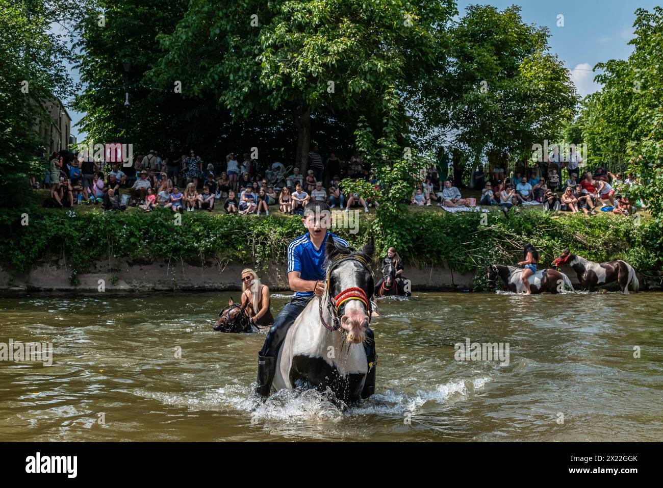 Appleby-in-Westmorland, Cumbria, England, Großbritannien. Juni 2023. In der Region von 10.000 Zigeunern und Reisenden treffen sich zum jährlichen Appleby Horse Fair Stockfoto