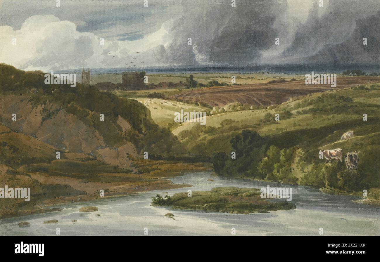 Lydford Castle, 1800. Stockfoto