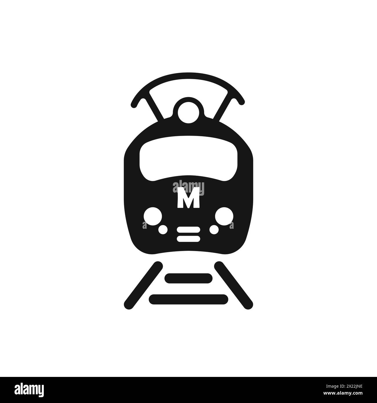 U-Bahn-Symbol. Vektor der U-Bahn. Vektor für den Personenzug. Unterirdischer Elektrobahnvektor. Vektorabbildung. Stock Vektor