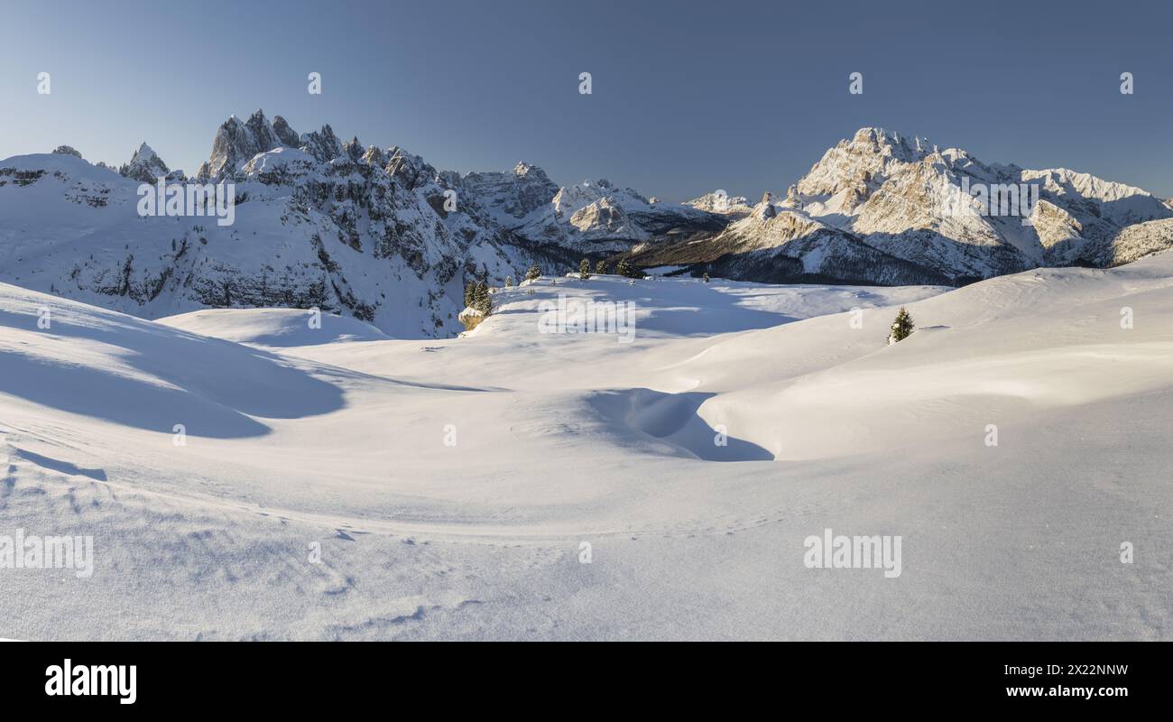 Cadini di Misurina und Monte Cristallo, Veneto, Italien Stockfoto
