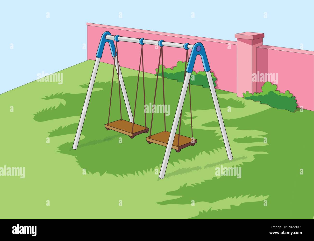 Schwingen Sie in einer Vektorillustration auf dem Spielplatz Stock Vektor