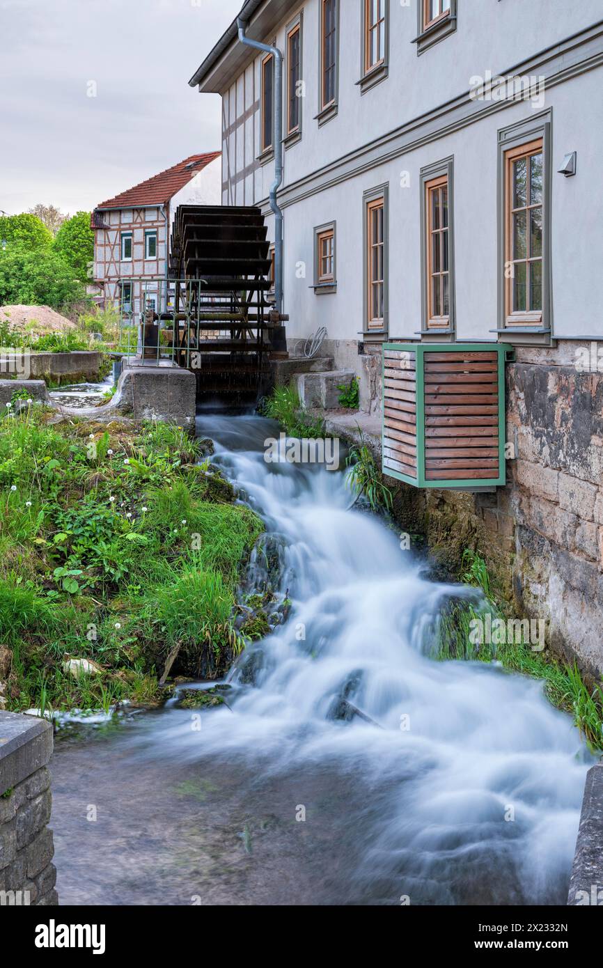 Kugelleichsmühle, historische Wassermühle, Mühlhausen, Thüringen, Deutschland Stockfoto