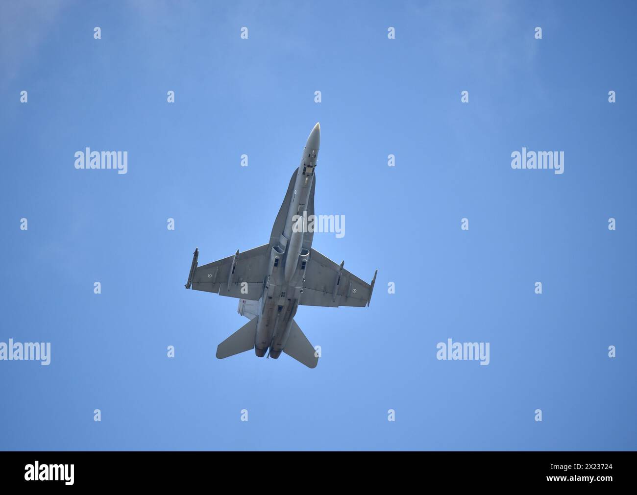 F, 18 Hornet, Jagdflugzeug während einer Luftverteidigungsübung, Schleswig-Holstein, Deutschland Stockfoto