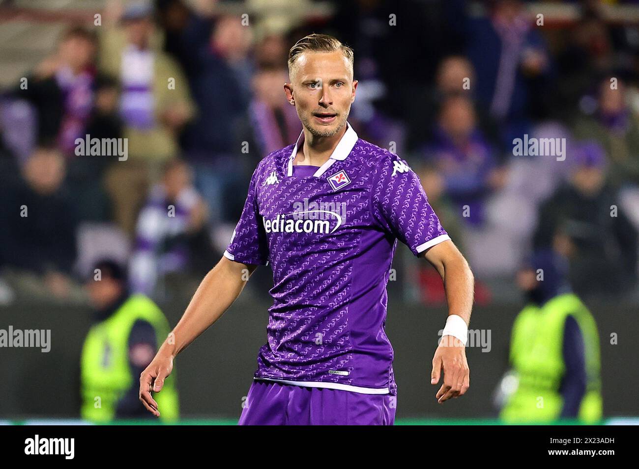 Antonin Barak von ACF Fiorentina während des Viertelfinales des zweiten Legs der UEFA Conference League zwischen ACF Fiorentina und FC Viktoria Plzen im Artemio Franchi Stadion in Florenz (Italien) am 18. April 2024. Stockfoto