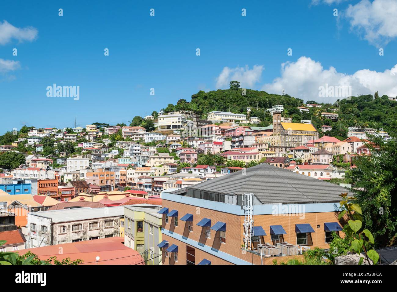 Blick auf die Stadt St. George's, Grenada, Karibik. Stockfoto