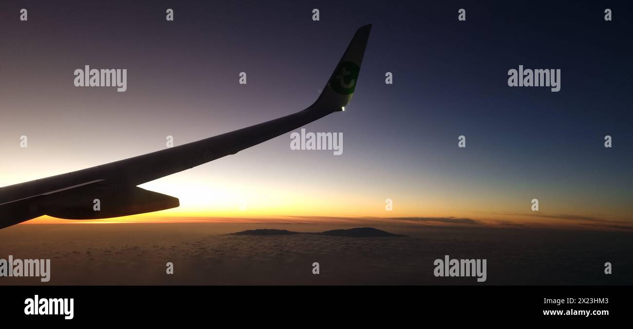 Blick aus dem Flugzeug Stockfoto
