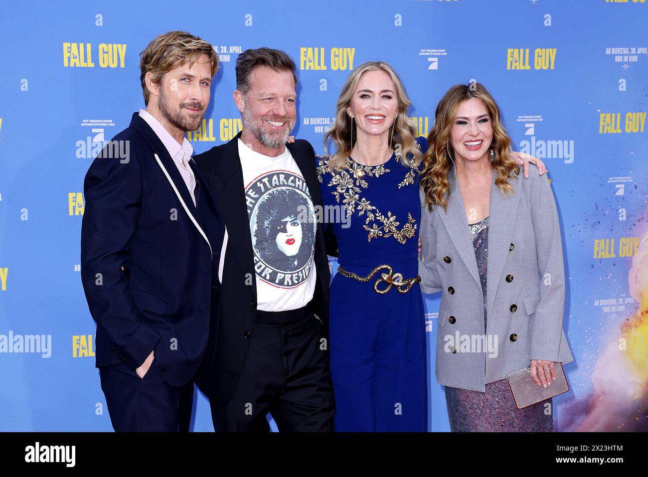 Ryan Gosling, David Leitch, Emily Blunt und Kelly McCormick bei der „The Fall Guy' Kino Premiere am 19.04.2024 in Berlin Stockfoto