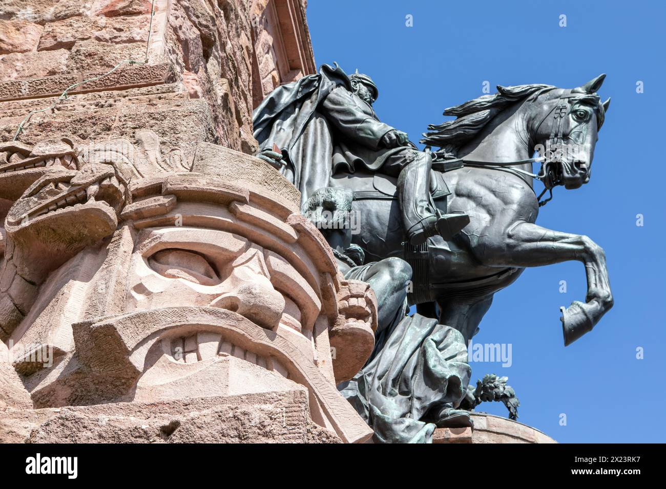 Kaiser-Wilhelm-Denkmal auf dem Kyffhäuser-Denkmal, Thüringen, Deutschland Stockfoto