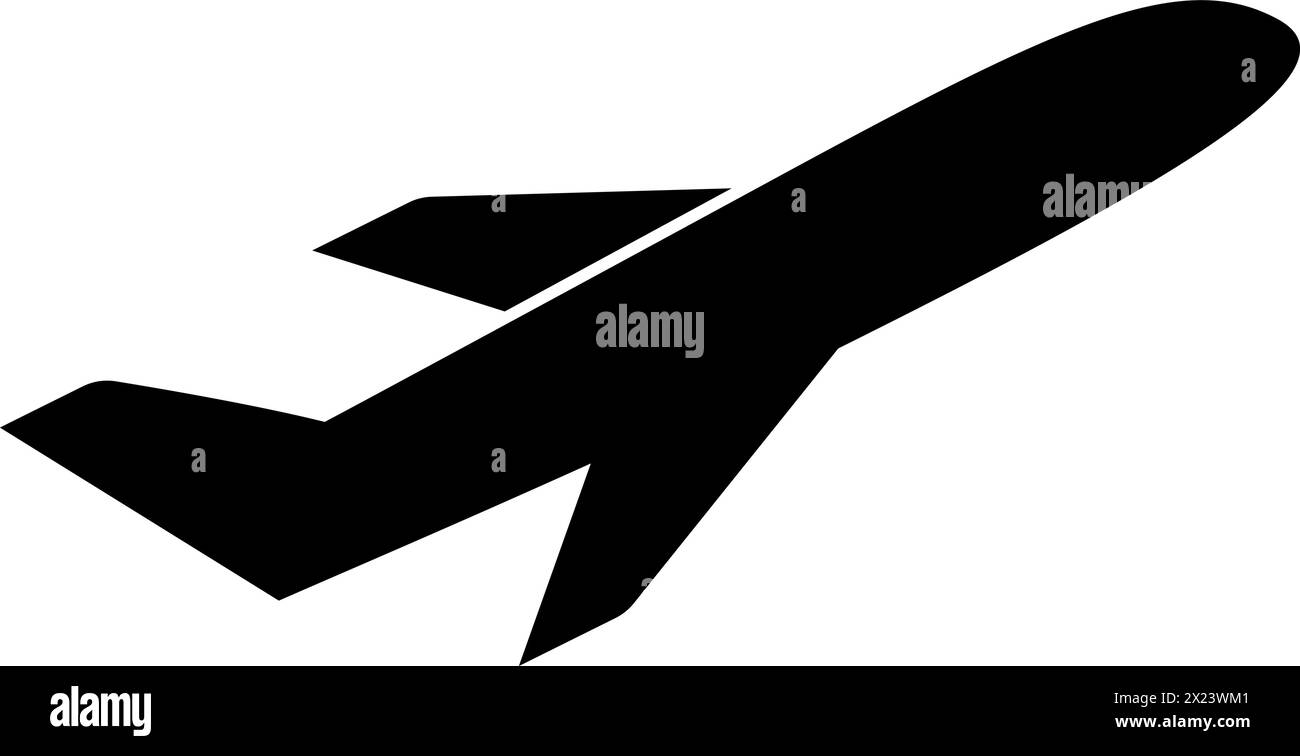 Flachflugzeug-Symbol als Symbol für Reise oder Tourismus Stock Vektor