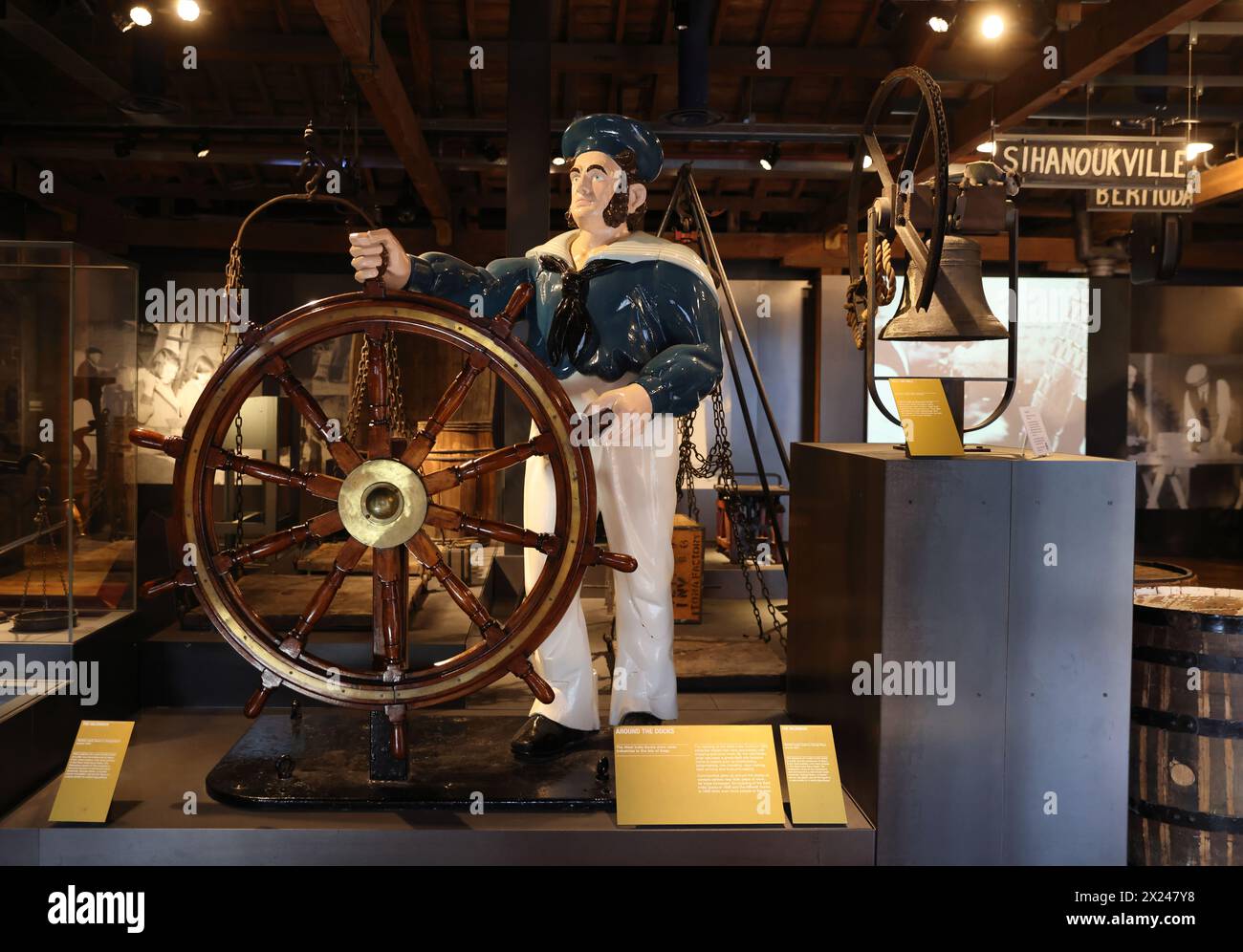 Das Lager Nr. 1 im Museum of London Docklands. Die West India Docks wurden 1802 zum Sitz von Handelsbetrieben wie Schiffbau und Seilerei in Großbritannien Stockfoto