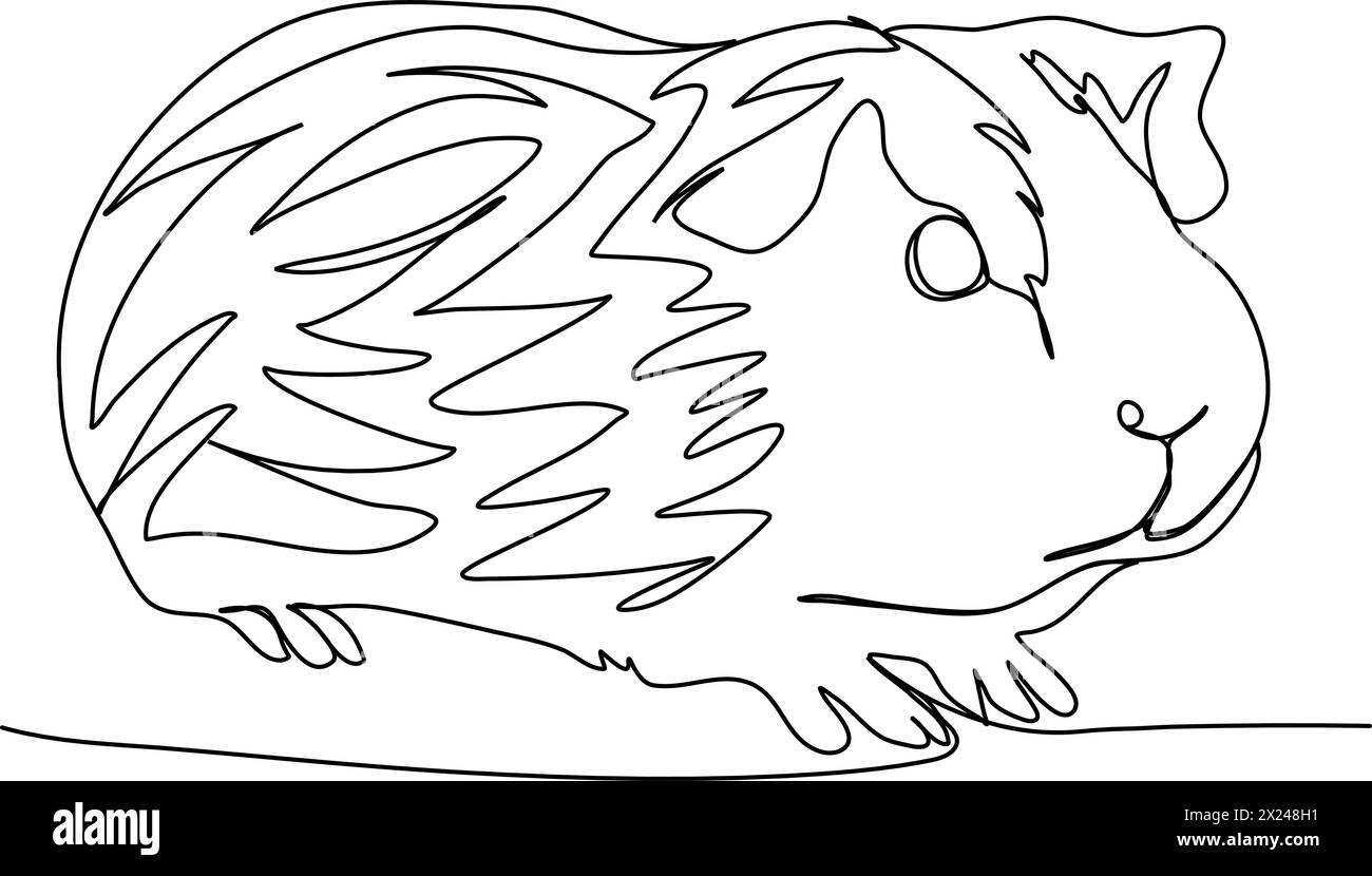 Meerschweinchen. Illustration eines Zeilenvektors. Stock Vektor