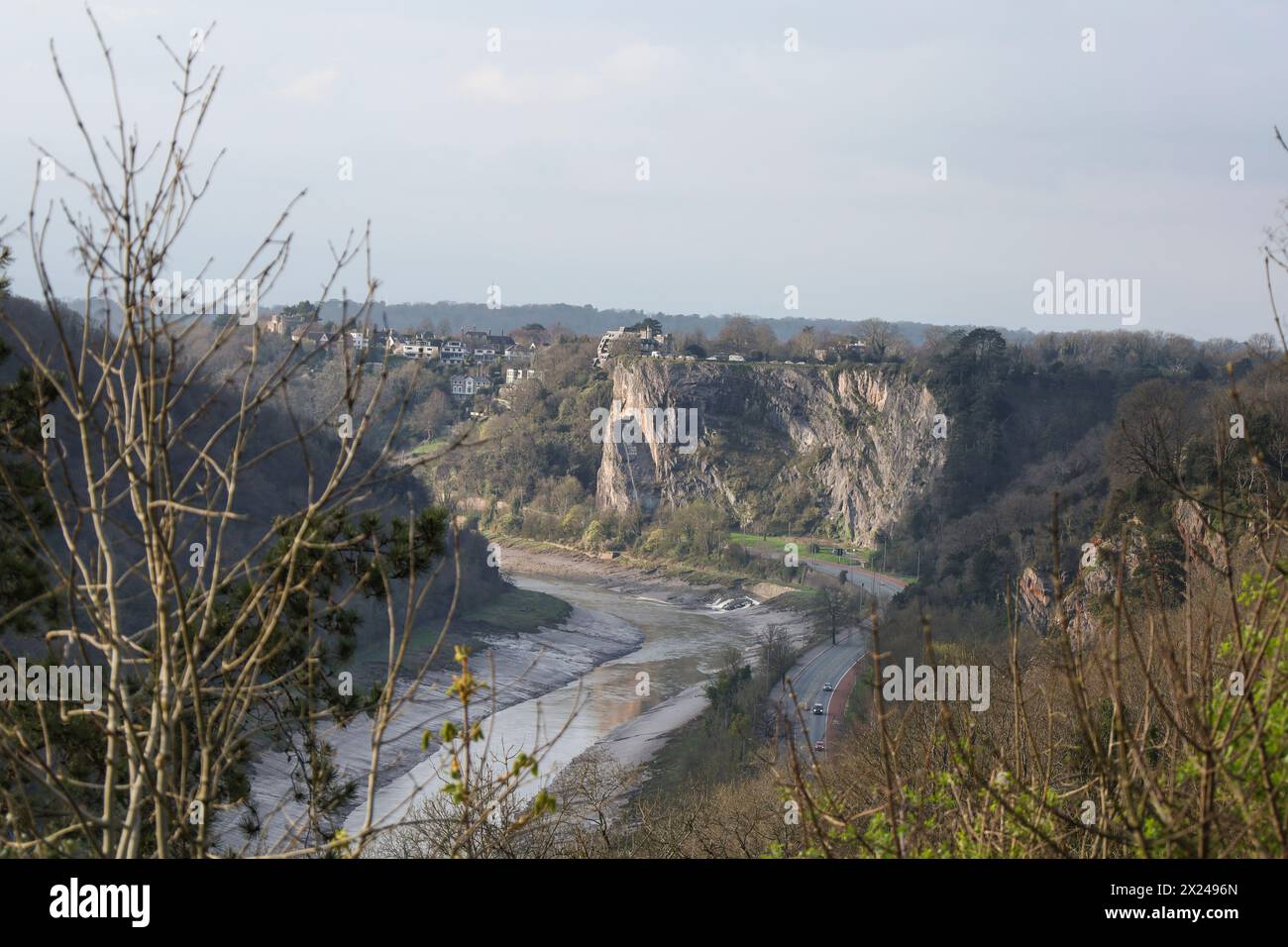 Die Avon River Gorge, die durch einen Kalksteingrat in Bristol verläuft Stockfoto