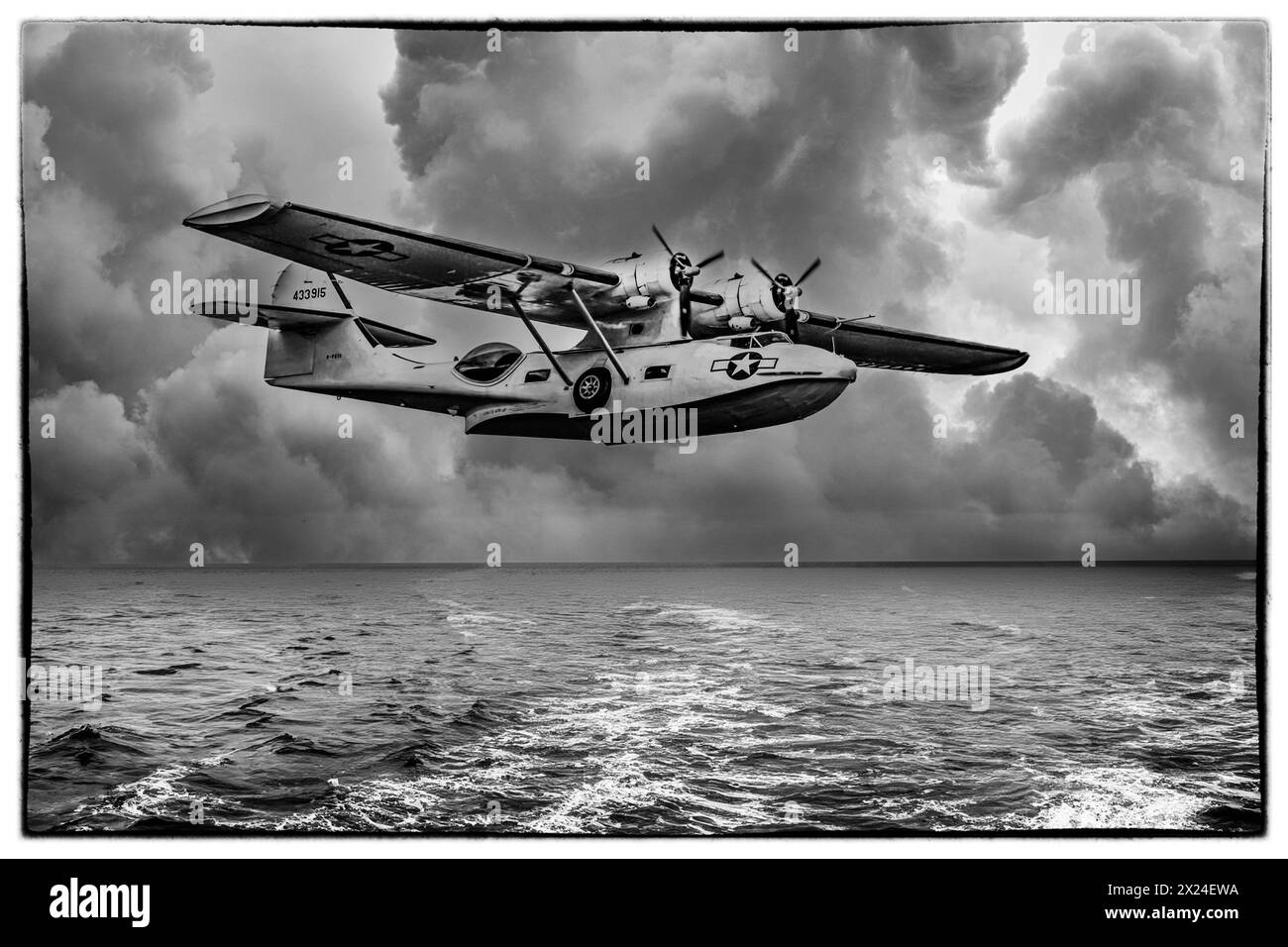 WW2 Küsten- und Schifffahrtsschutz PBY-5A Catalina Wasserflugzeug. Stockfoto