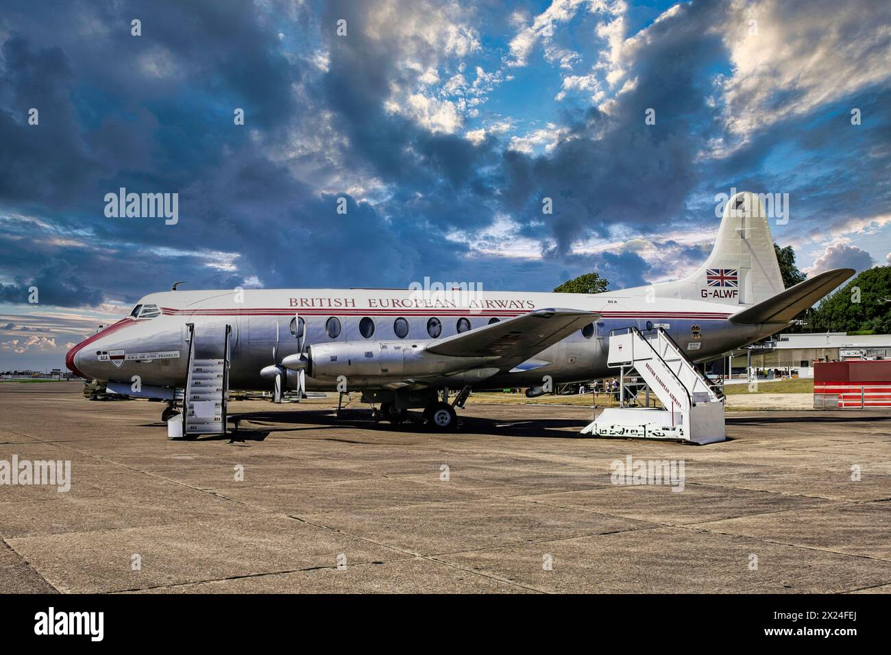 Ein Verkehrsflugzeug der British European Airways Vickers Viscount der 1950er Jahre Stockfoto