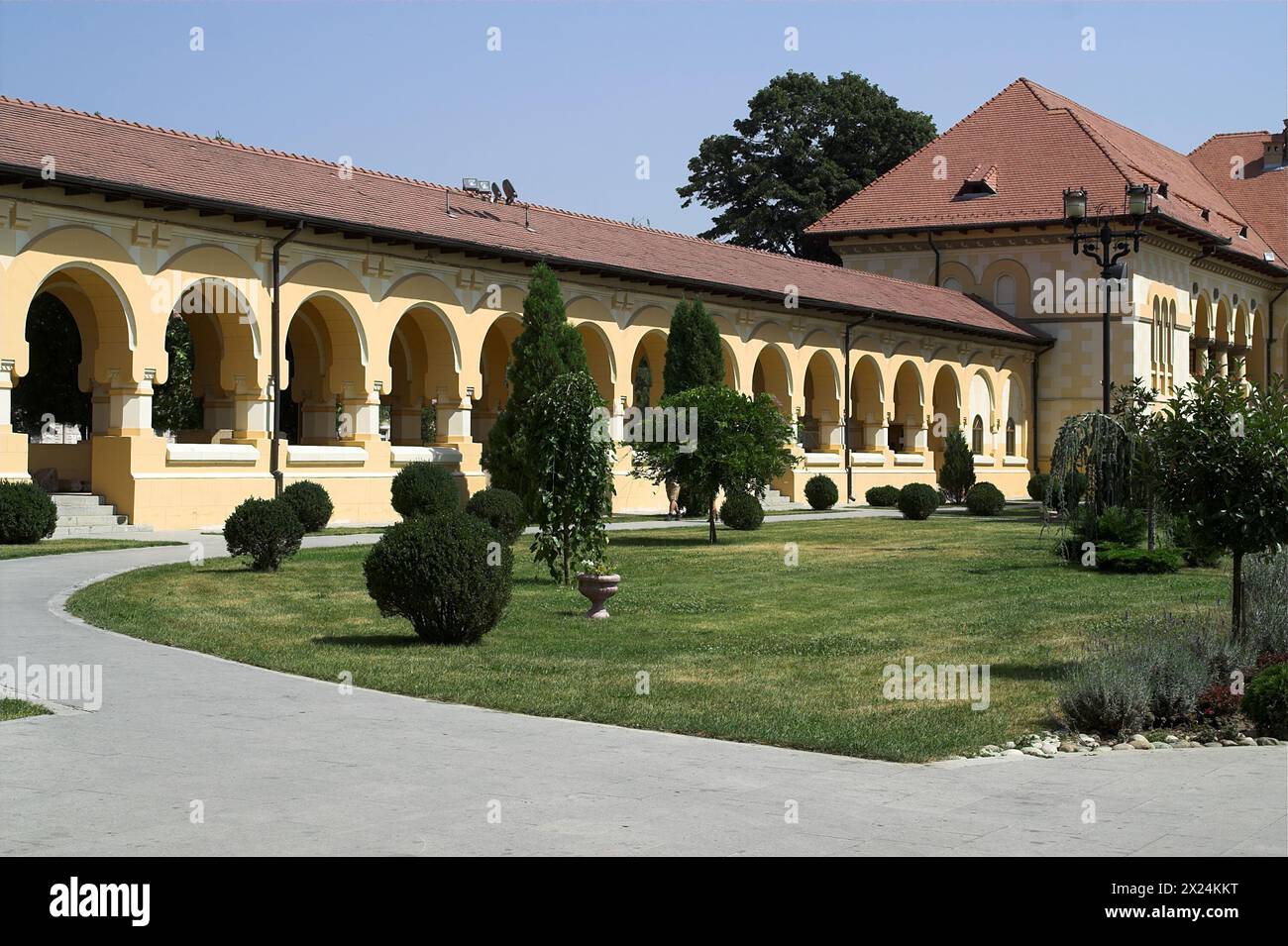 Alba Iulia, Rumänien, Rumänien; Kreuzgänge rund um die orthodoxe Kathedrale; krużganki przy katedrze Stockfoto