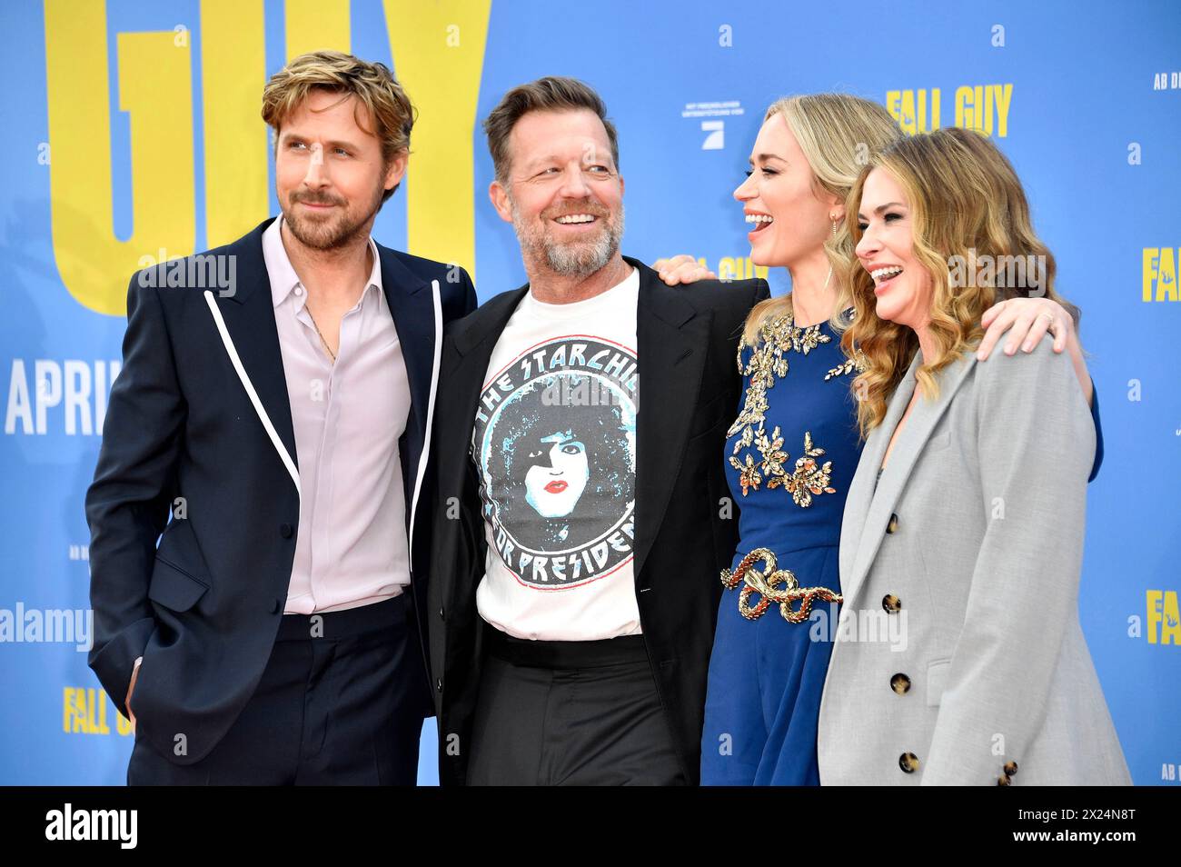 Ryan Gosling, David Leitch, Emily Blunt und Kelly McCormick bei der Premiere des Kinofilms 'The Fall Guy' im UCI Luxe Uber Platz. Berlin, 19.04.2024 Stockfoto