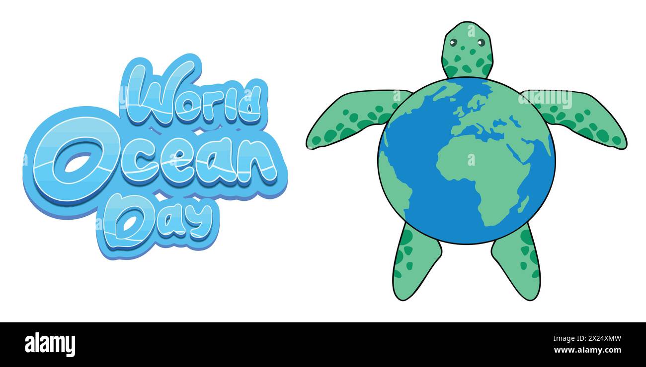 Retten wir unsere Ozeane. Welttag Des Ozeans. Stock Vektor
