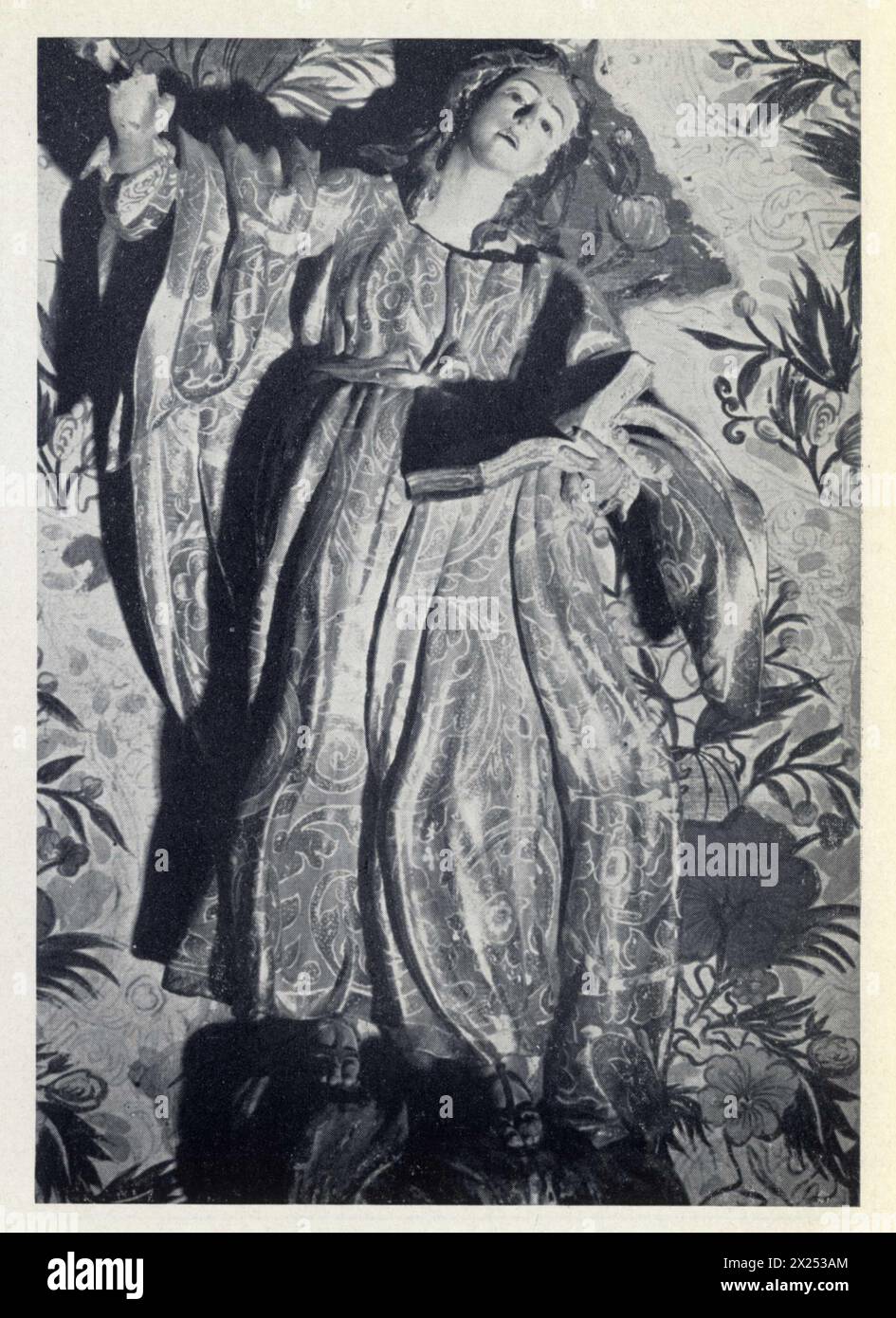 Saint Jean. XVIIIe Siècle. Barock-Stil. Bois sculpté, décoré, doré et polychromé Stockfoto