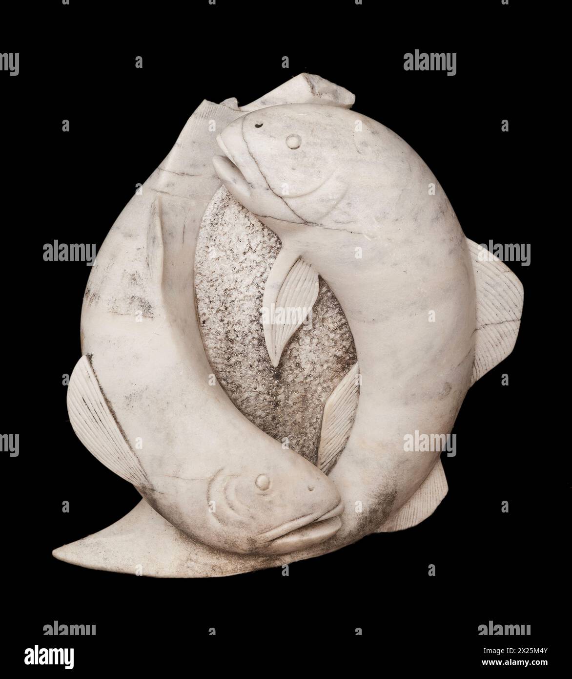 Schwimmende Fischskulpturen Stockfoto