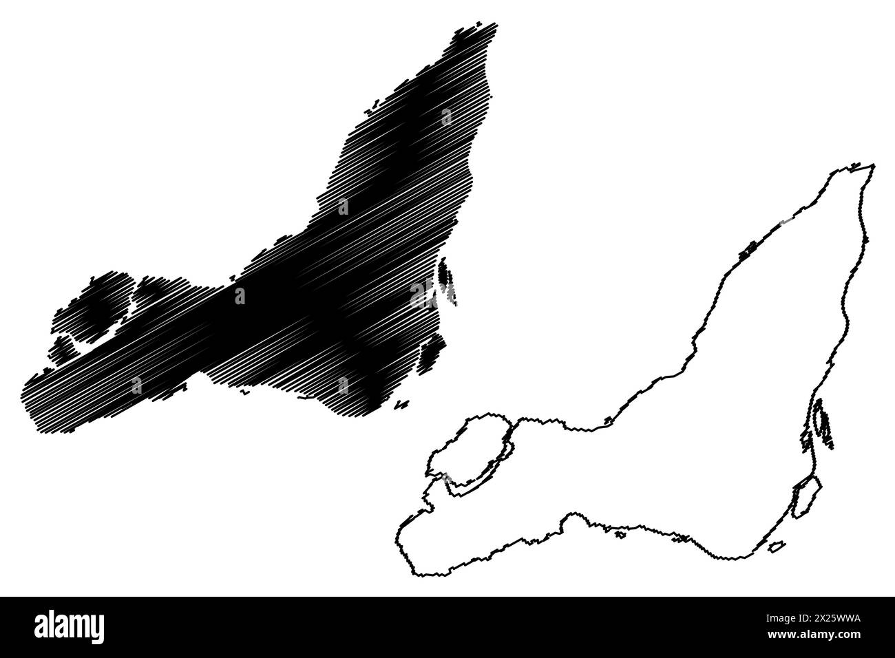 Verwaltungsregion Montreal (Kanada, Provinz Quebec, Nordamerika) Karte Vektordarstellung, Scribble Sketch Karte Ville de Montréal Stock Vektor