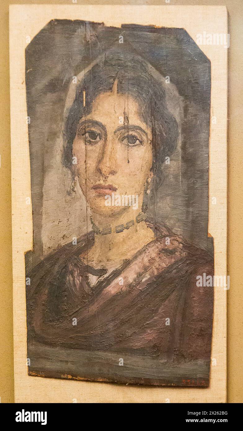 Ägypten, Kairo, Ägyptisches Museum, Fayum Porträt, aus Hawara. Stockfoto