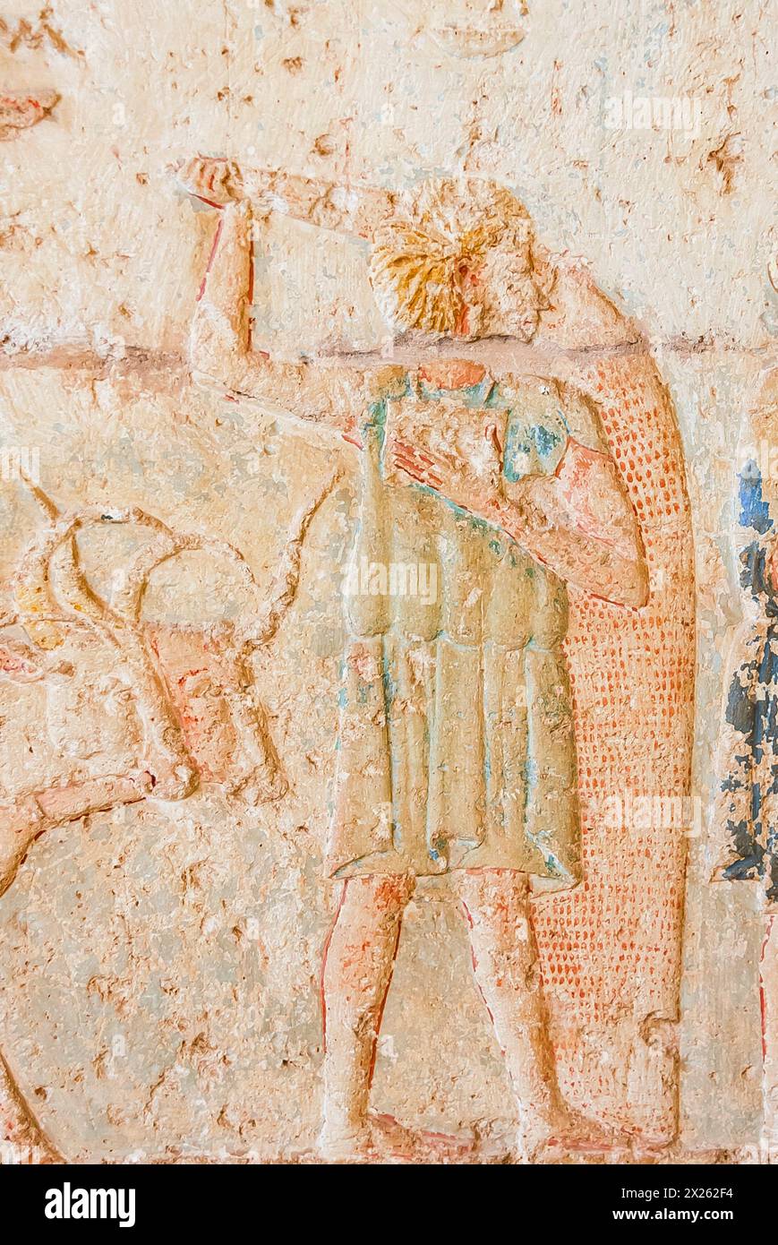 Ägypten, Thunfisch el Gebel, Grab von Petosiris, landwirtschaftliche Szene : Getreidesäte. Stockfoto