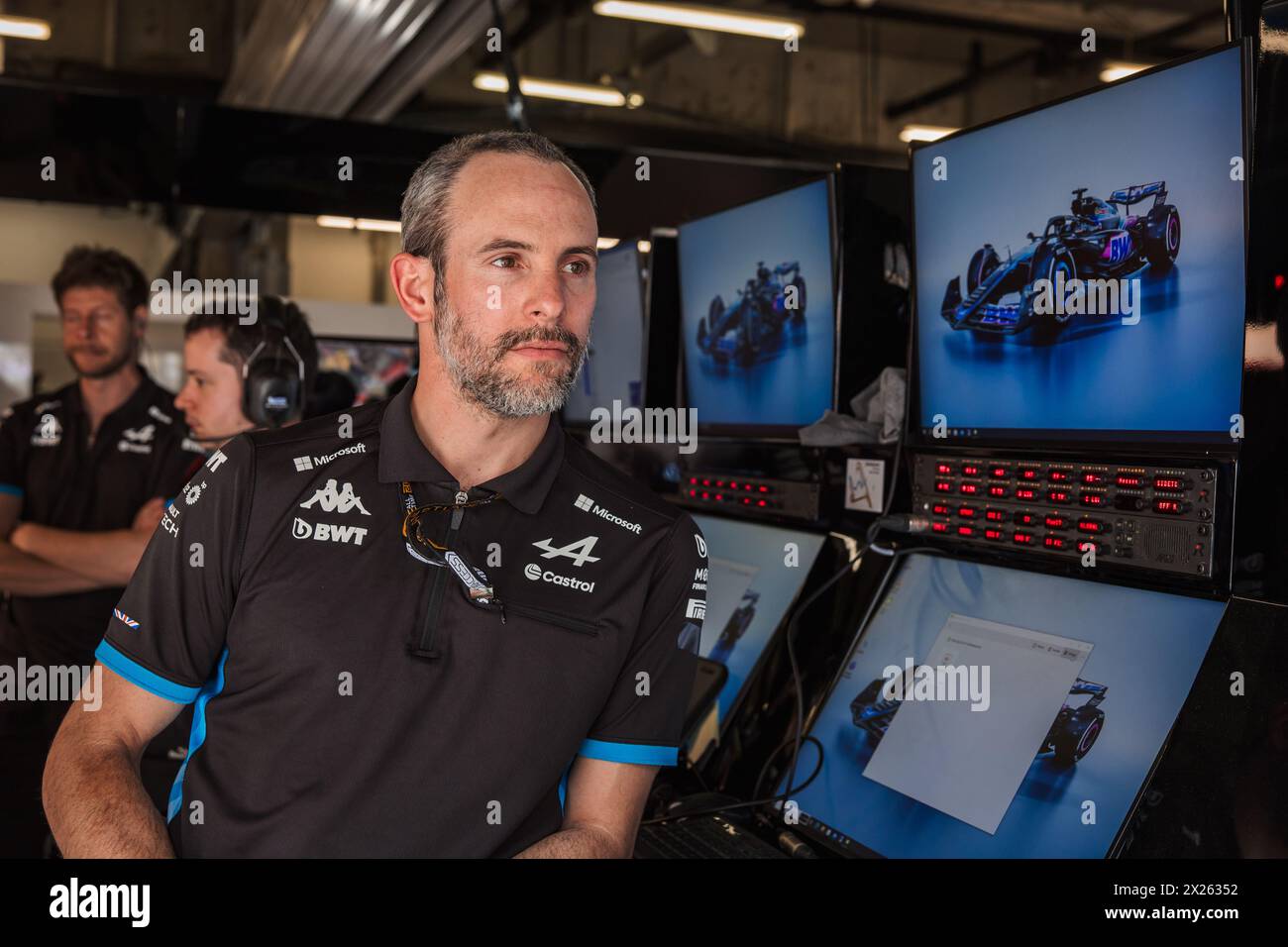 Shanghai, China. April 2024. John Howard (GBR) Alpine F1 Team Renningenieur. 20.04.2024. Formel-1-Weltmeisterschaft, Rd 5, Großer Preis Von China, Shanghai, China, Sprint und Qualifikationstag. Das Foto sollte lauten: XPB/Alamy Live News. Stockfoto