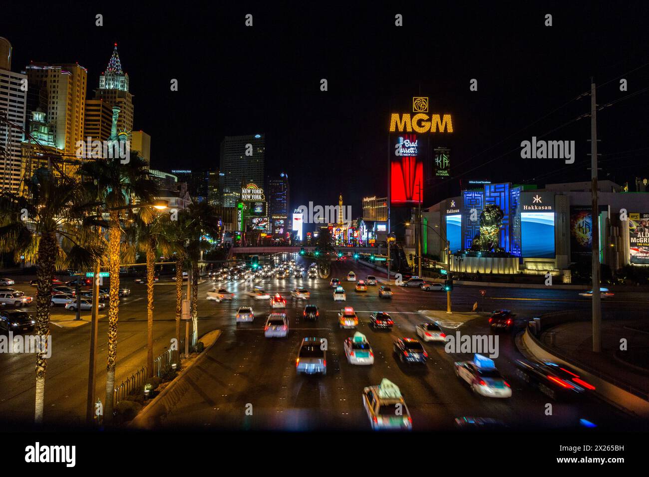 Las Vegas, Nevada.  Las Vegas Boulevard, dem Strip, in der Nacht. Stockfoto