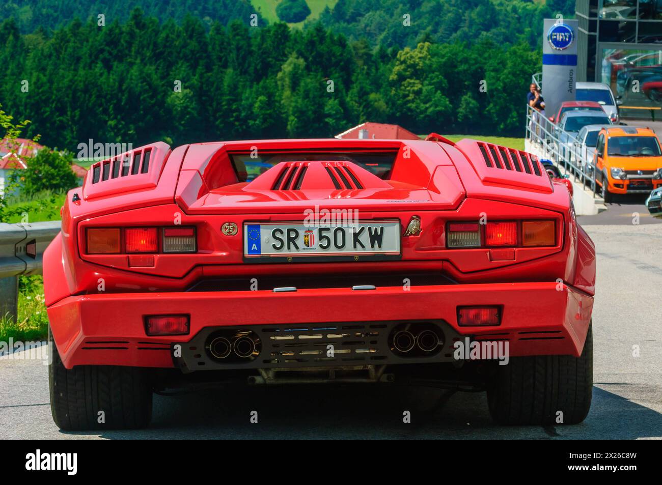 Enns, Österreich, 24. Juni 2006, Alfa Romeo Treffen, Treffen der italienischen Klassiker, lamborghini countach *** Enns, Österreich, 24. Juni 2006, Alfa Romeo Treffen, Treffen klassischer italienischer Autos, Lamborghini Countach Copyright: xx Stockfoto