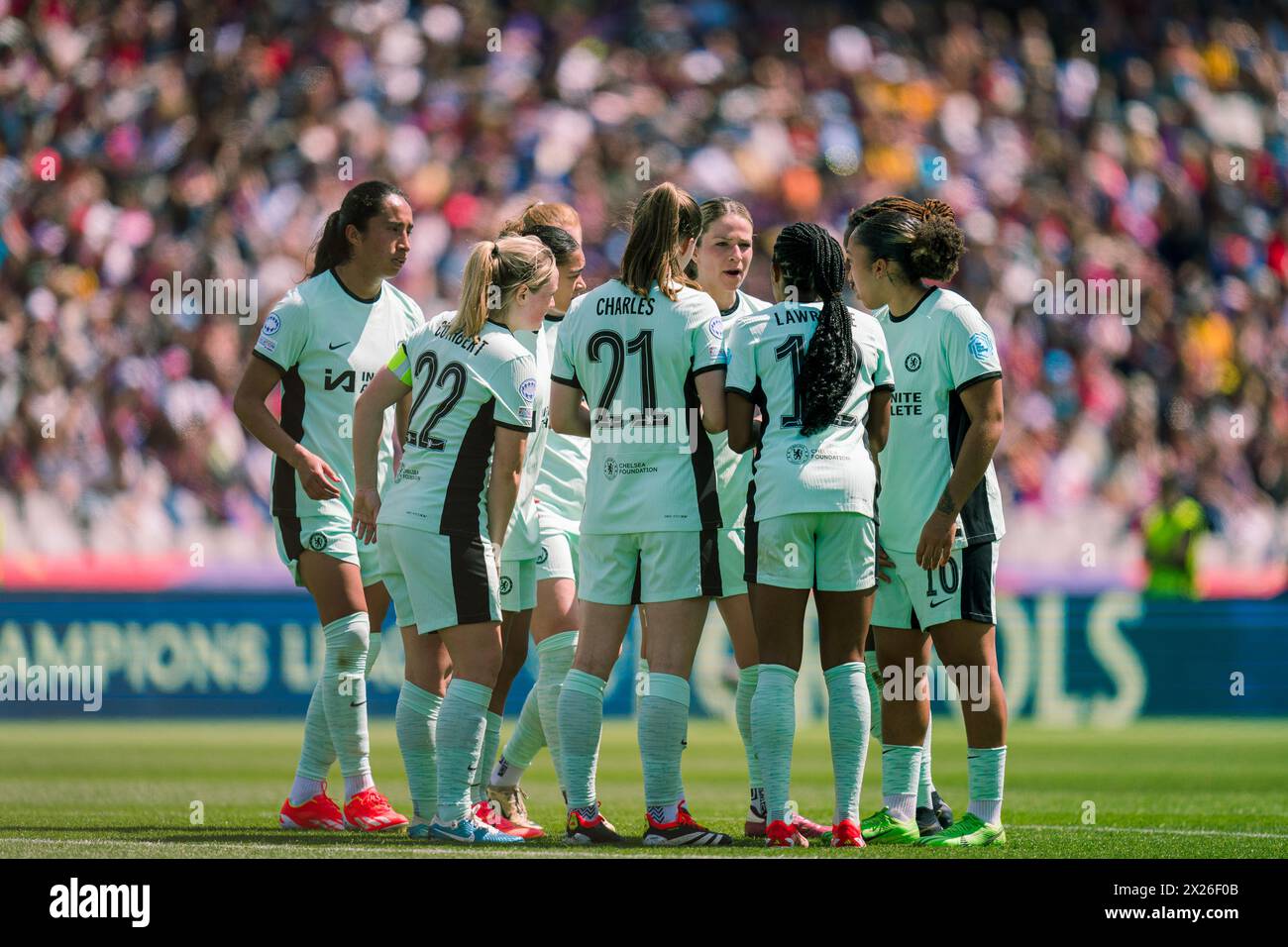 Barcelona, Spanien, 20. April 2024. Frauen Champions League - Halbfinale - erste Liga - FC Barcelona gegen Chelsea FC. Quelle: Joan Gosa/Alamy Live News Stockfoto