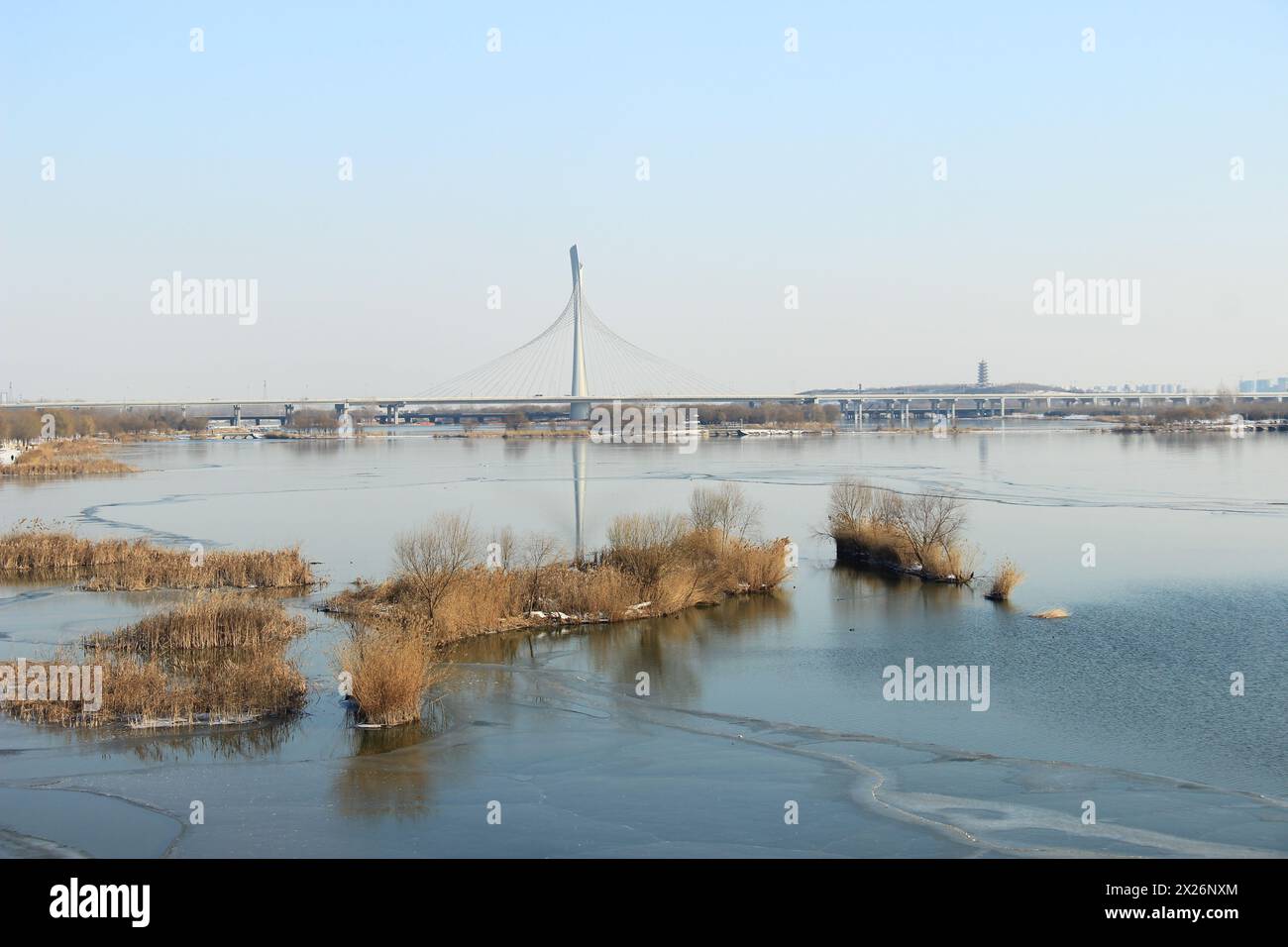 Zhengding Hutuo River Extra Large Bridge Stockfoto