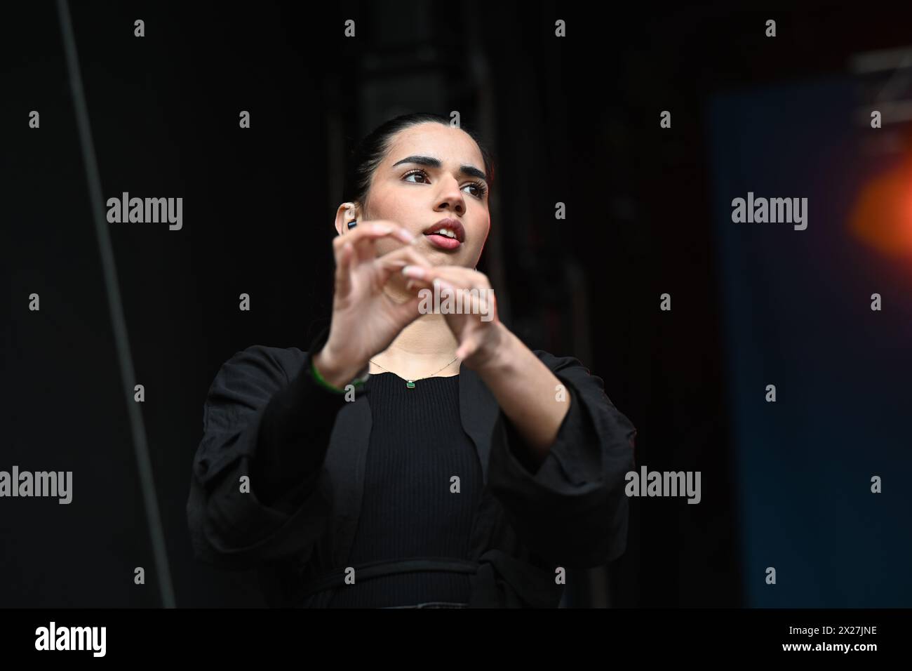 Trafalgar Square, London, Großbritannien. April 2024. Tausende besuchen das Eid im Square 2023 am Trafalgar Square, um das Ende des Ramadan zu feiern, eine Mischung aus traditionellen und zeitgenössischen Akten. Quelle: Siehe Li/Picture Capital/Alamy Live News Stockfoto