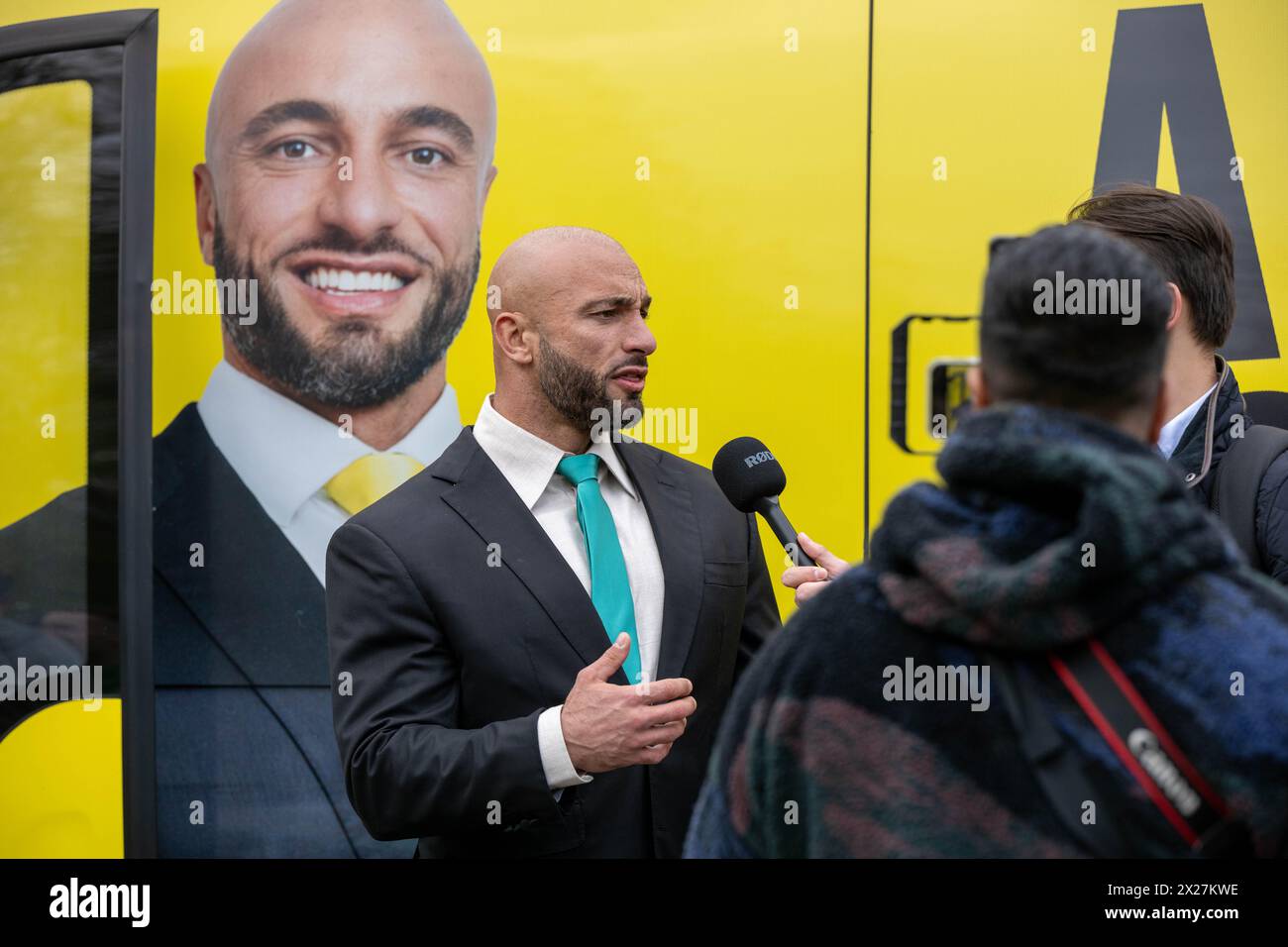 Die jährliche „420“-Kundgebung in London Großbritannien im Hyde Park fordert, dass die illegale Droge Cannabis entkriminalisiert wird. Andreas Michli, Londoner Bürgermeisterkandidat Credit: Ian Davidson/Alamy Live News Stockfoto