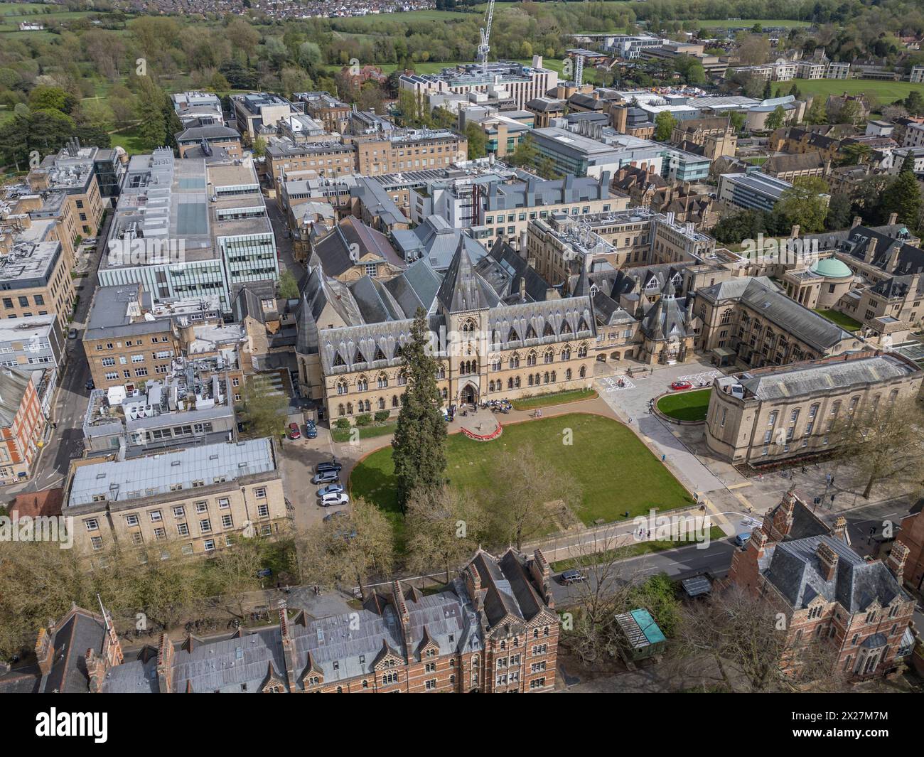 Luftaufnahme des Oxford University Museum of Natural History, Oxford, Großbritannien. Stockfoto