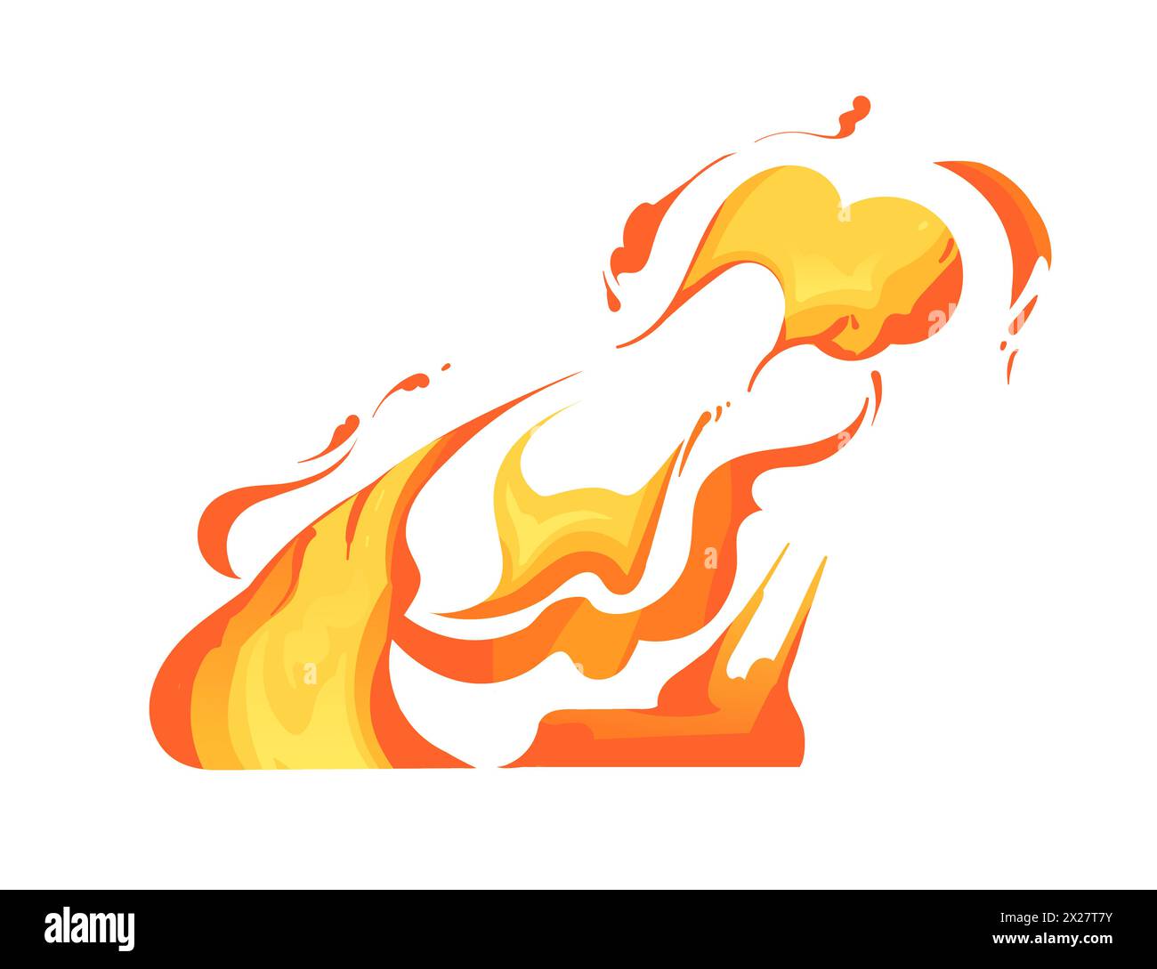 Brennender Feuereffekt für Lagerfeuer oder magische Vektorillustration isoliert auf weißem Hintergrund Stock Vektor