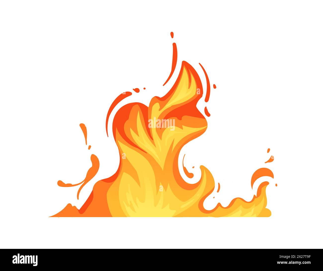 Brennender Feuereffekt für Lagerfeuer oder magische Vektorillustration isoliert auf weißem Hintergrund Stock Vektor