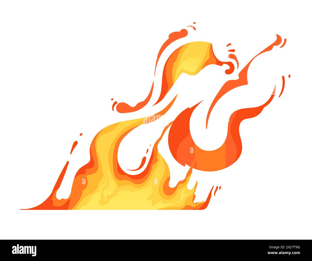 Brennender Feuereffekt für Lagerfeuer oder magische Vektorillustration isoliert auf weißem Hintergrund Stock Vektor