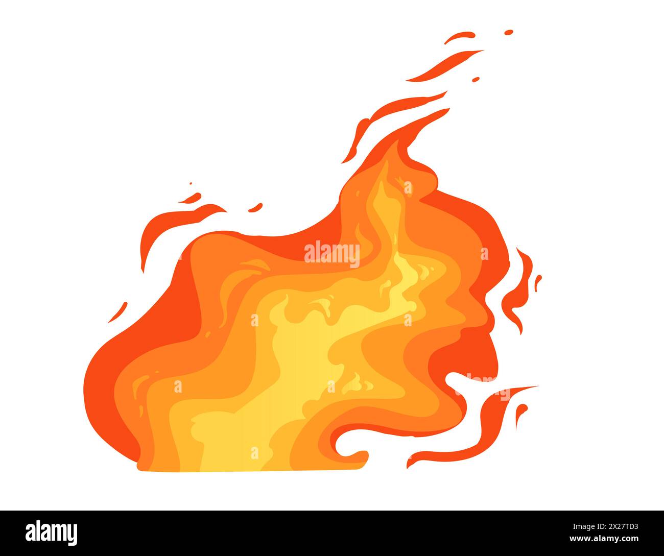 Brennender Feuereffekt für Lagerfeuer oder magische Vektorillustration isoliert auf weißem Hintergrund Stock Vektor