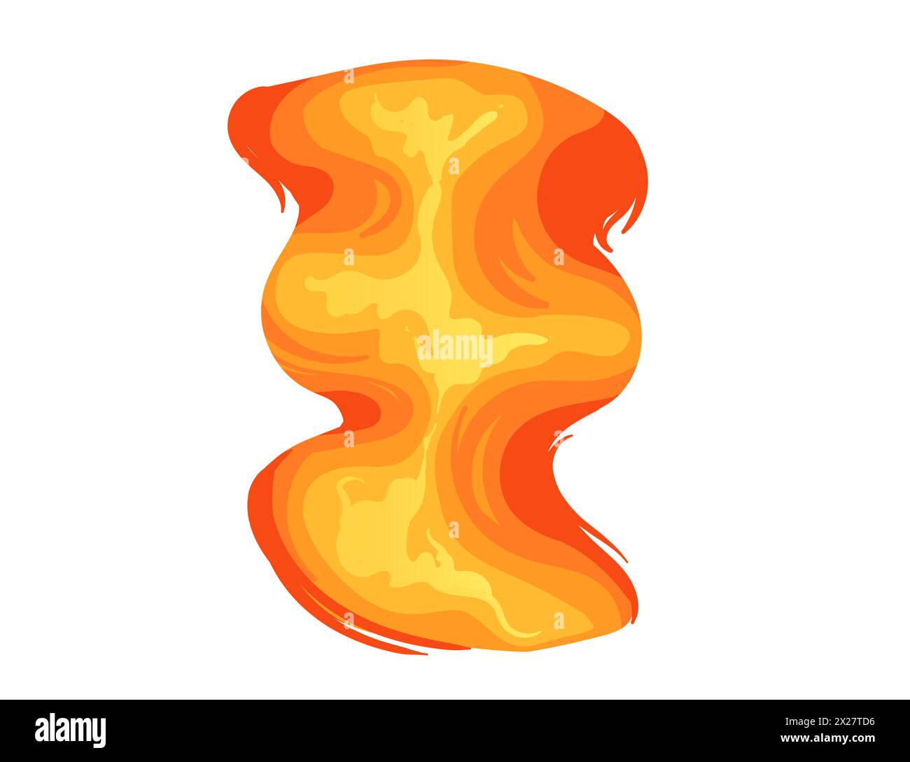 Brennender Feuereffekt für Lagerfeuer oder magische Vektorillustration isoliert auf weißem Hintergrund Stock Vektor