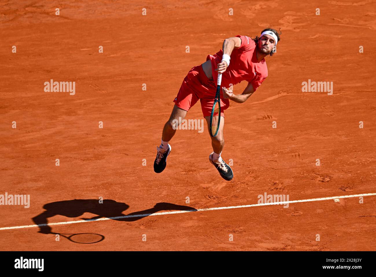 Paris, Frankreich. April 2024. Stefanos Tsitsipas beim Rolex Monte-Carlo Finale ATP Masters 1000 Tennis am 14. April 2024 im Monte Carlo Country Club in Roquebrune Cap Martin, Frankreich bei Monaco. Quelle: Victor Joly/Alamy Live News Stockfoto