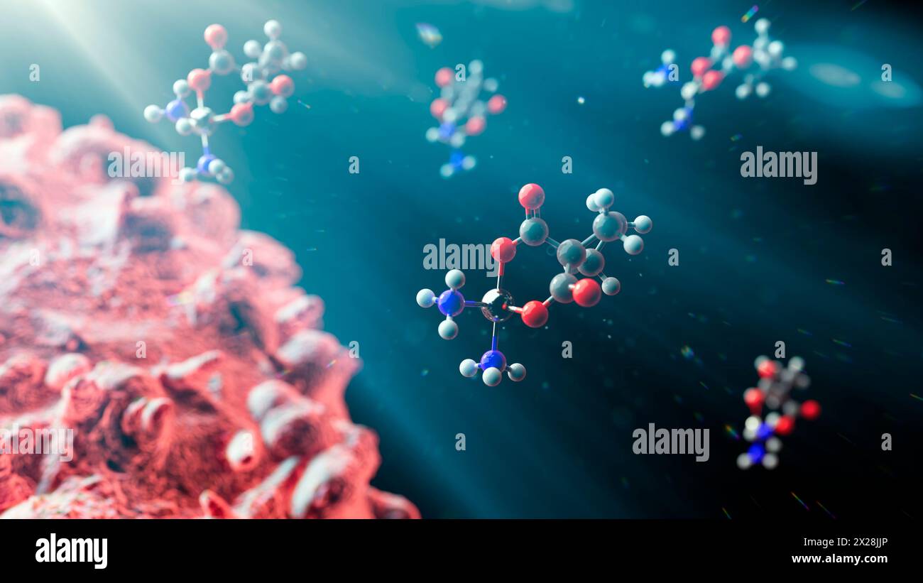 Metallorganische Pharmaka, Illustration Stockfoto