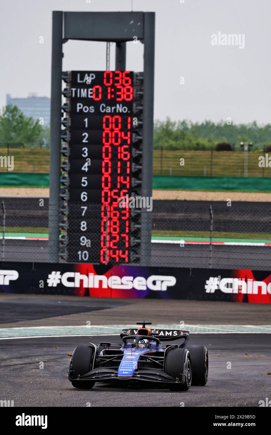 Shanghai, China. April 2024. Alexander Albon (THA) Williams Racing FW46. 21.04.2024. Formel-1-Weltmeisterschaft, Rd 5, Großer Preis Von China, Shanghai, China, Wettkampftag. Das Foto sollte lauten: XPB/Alamy Live News. Stockfoto