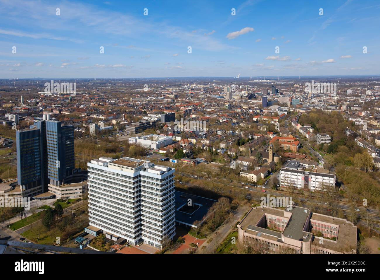 Blick von oben auf die Stadt Dortmund Stockfoto