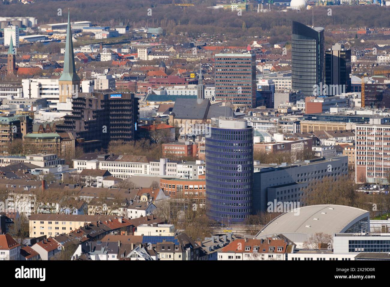 Blick von oben auf die Stadt Dortmund Stockfoto