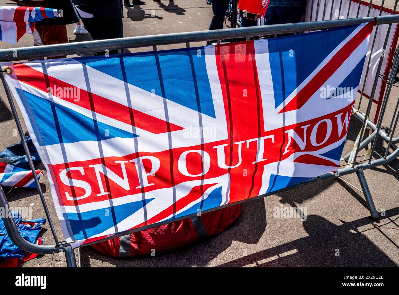 Anti-Unabhängigkeitsdemonstration am George Square, Glasgow - 20. April 2024 Stockfoto