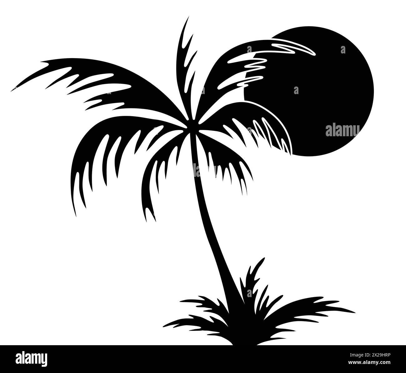 Palmen mit Sonne Stock Vektor