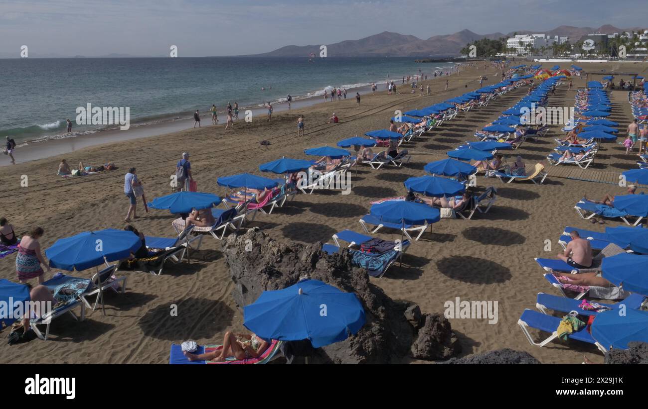 Playa Grande Beach, Puerto del Carmen, Lanzarote Stockfoto